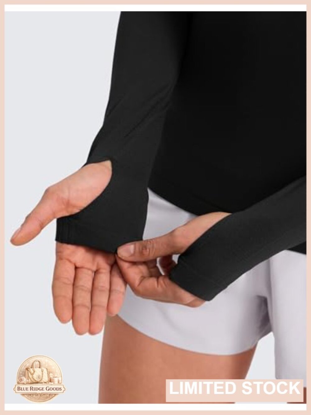 Seamless Running Top Hip Length Slim Fit Thumbholes - Picture 4 of 5